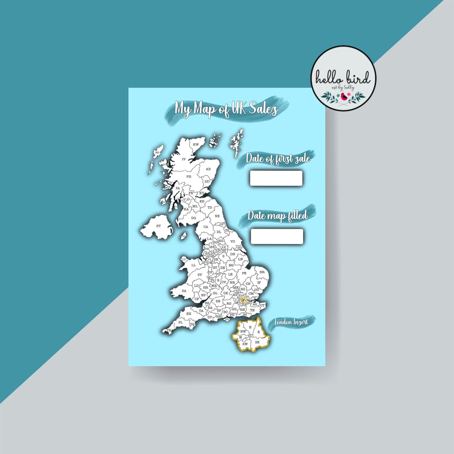 UK Postcode Sales Map - Colour and track your small business sales and growth