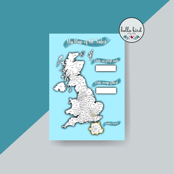 UK Postcode Sales Map - Colour and track your small business sales and growth