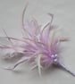 Pale Lilac Lavender & Ivory Regency Feather Sprig Headpiece Costume Pin - Image 5