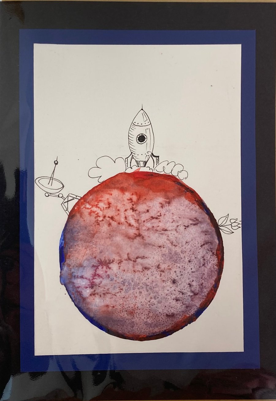 Rocket on a far planet - A5 card