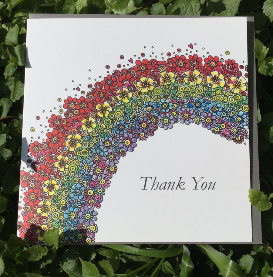 Rainbow Thank you Greeting card 