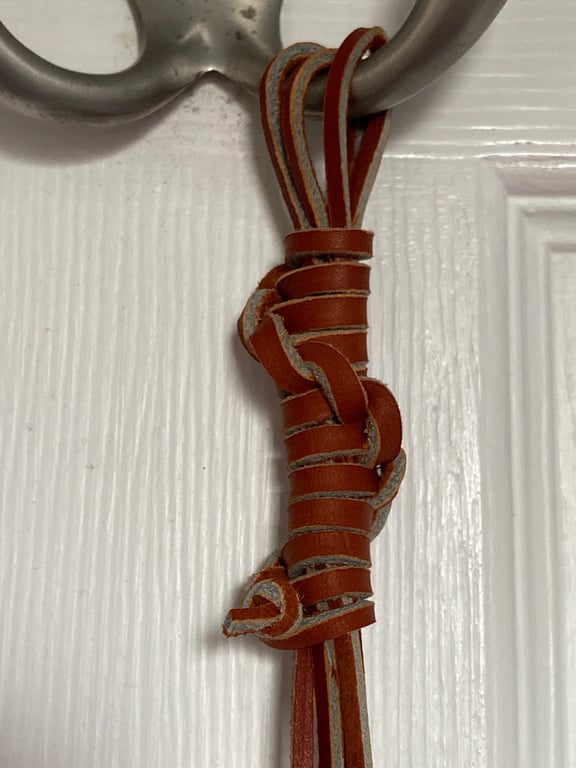 Hand wrapped Latigo Lace Whip in Rust Brown coloured Lacing - 12 - 13 inches 