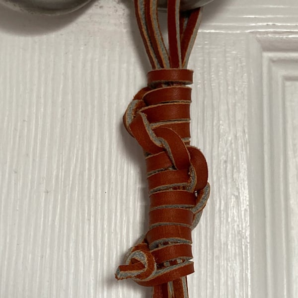 Hand wrapped Latigo Lace Whip in Rust Brown coloured Lacing - 12 - 13 inches 