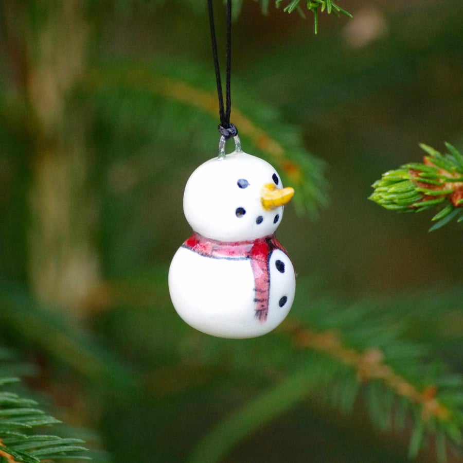 Snowman, Red Scarf (2 snowballs) - Decorations 