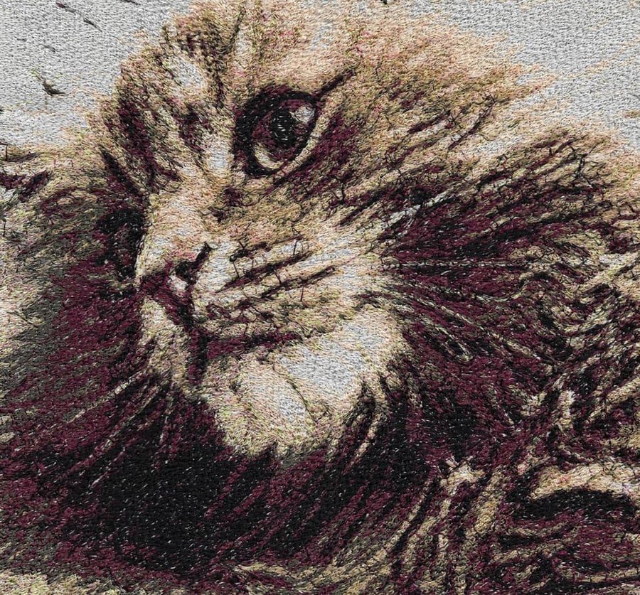 Embroidered Art - Oscar A beautiful, mounted, unframed, cat portrait