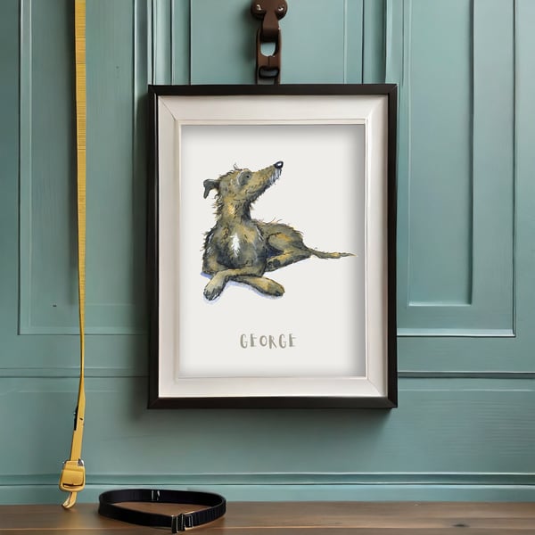 Lurcher Personalised Dog Print