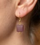 Handmade Square Frosted Glass Mocha Earrings - Image 3