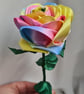 Beautiful Unicorn Ribbon Rose - Long Stem Artificial Forever Flower Gift - Image 9