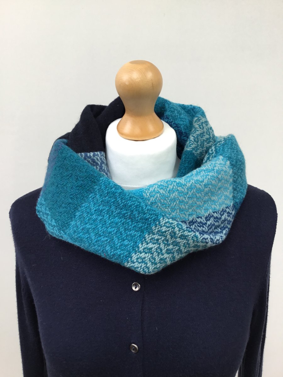 Handwoven Winters infinity cowl scarf.