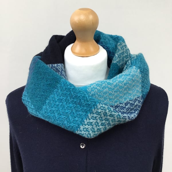 Handwoven Winters infinity cowl scarf.