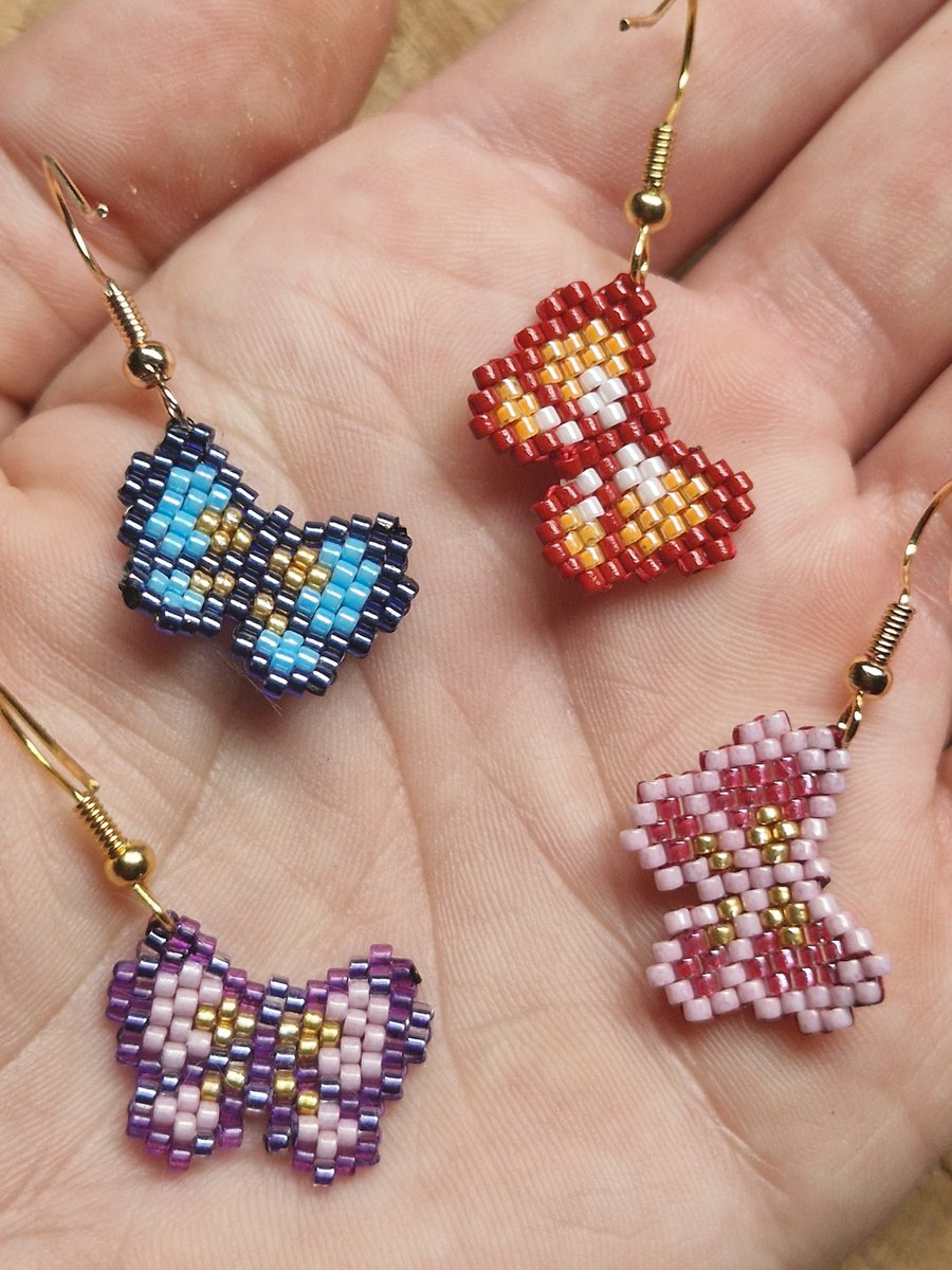 Gorgeous beaded butterfly earrings