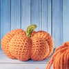 Beautiful rustic crochet pumpkin decoration in premium acrylic yarn