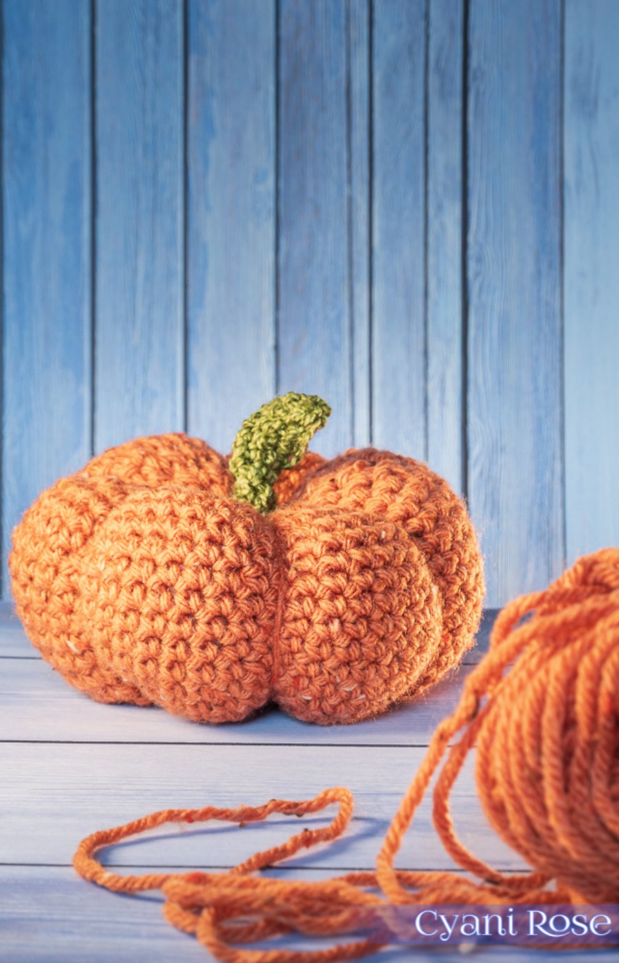 Beautiful rustic crochet pumpkin decoration in premium acrylic yarn