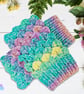 Crochet gloves. Pastel shades dragon scale gloves. Green fingerless gloves. - Image 3