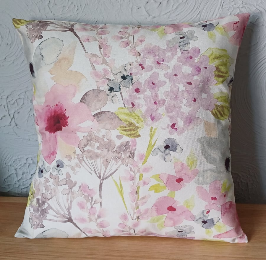 40x40cm Cushion Cover Felicity Floral Pink Purple Green (16")