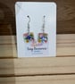 Handmade Square Resin Dangle Earrings with Coloured Stones Jewellery - Image 1