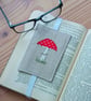Elasticated Bookmark with Appliquéd Mushroom
