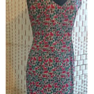 Short sleeveless Liberty print cotton summer dress with a v neck, unlined
