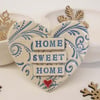 Blue ceramic heart decoration Home Sweet Home.