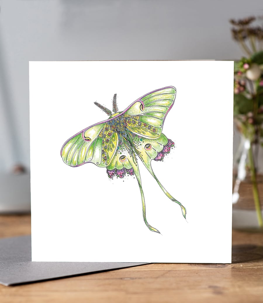 Luna moth Greeting card 