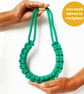 Statement rope jewelry, Grey & Yellow knotted cotton jewellery, Festive Jewelry - Image 1