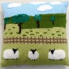 Knitting Pattern for Sheep in the Countryside Cushion.  Digital Pattern