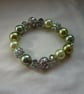 SHADES OF GREENS AND SILVER  BRACELET.  811 - Image 3