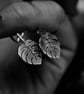 Eco Silver Monstera Leaf and Cross Hoop Earrings  - Image 4