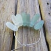 7 Natural sea glass beads, top drilled, chunkies , supplies (56)