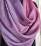 Pure silk large square scarf in purple and pink, hand-dyed