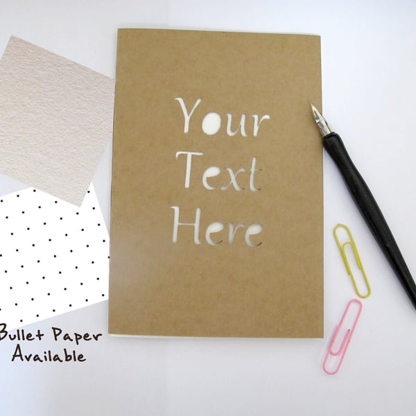 Custom Cutout Kraft Sketchbook or Bullet Journal