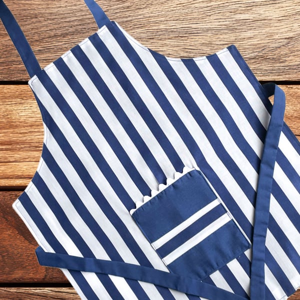 Handmade Children's Apron, Small Apron, Coloured Striped Design 3-5 yrs-CAPR19