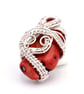 Coral silver plated wire wrapped pendant - Image 2