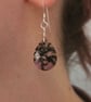 Pink zebra rhodonite faceted teardrop dangle earrings, sterling silver hooks - Image 3