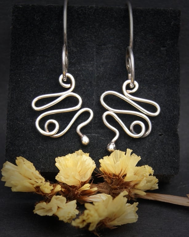 Handmade Silver Snake earrings Kundalini Energy