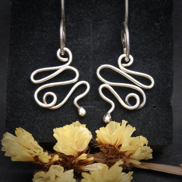 Handmade Silver Snake earrings Kundalini Energy