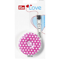 Prym Love Pink Polka Dot Rectractable Tape Measure