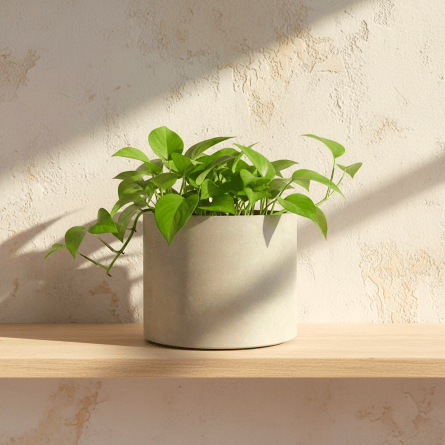 Khaki Silver Plant Pot 15cm Indoor Planter for Houseplants Succulents