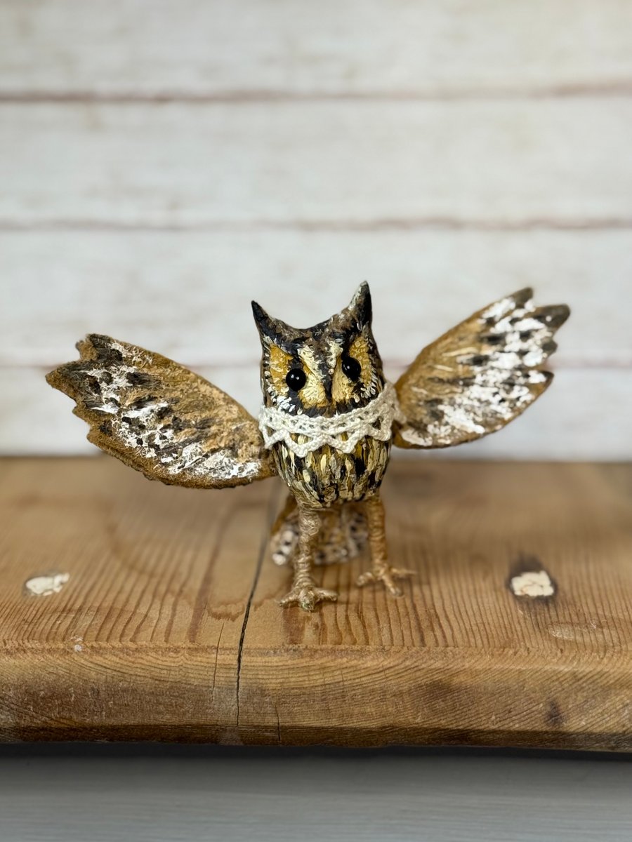 Spun Cotton Miniature Long Eared Owl