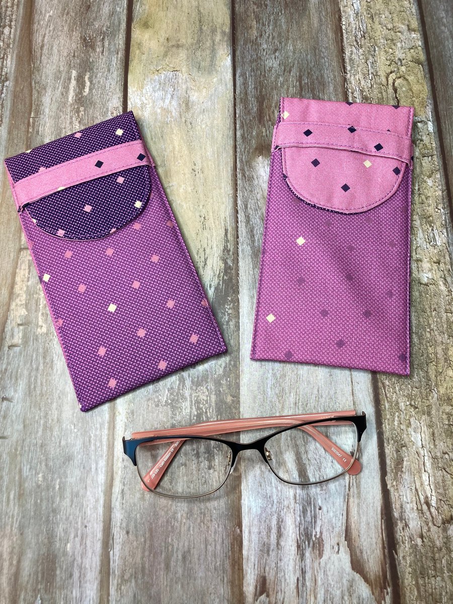 Dusky Pink Glasses Case, Fabric Glasses Case, Quilted Glasses Case, Soft Glasses