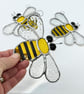 Stained Glass Bee Suncatcher Large  - Handmade Hanging Decoration 
