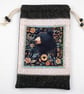 Handmade Quilted Bear Gift Pouch – Padded Drawstring Bag