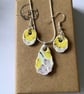 Handmade Earrings and Necklace Set, Unique Jewellery, Broken Ceramic - Image 6