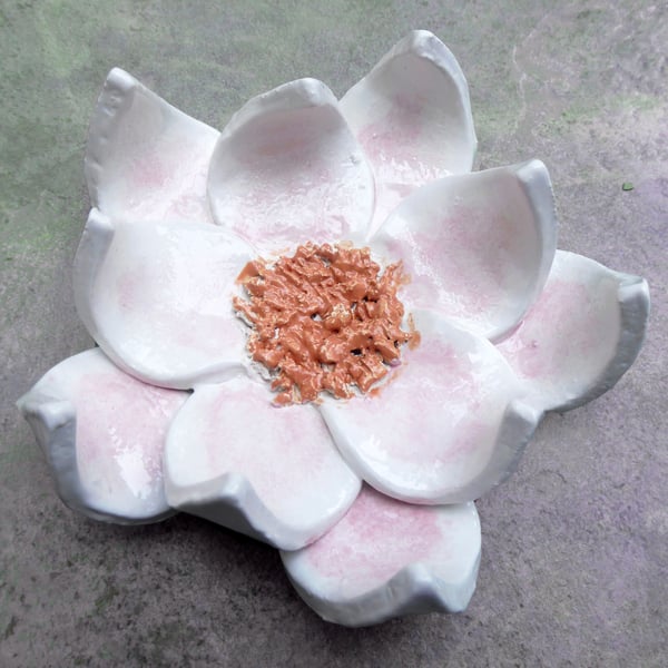Handmade Ceramic Waterlily Ornament