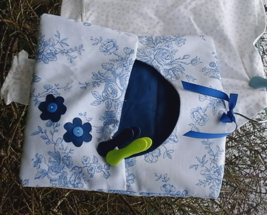 Blue Floral Peg Bag