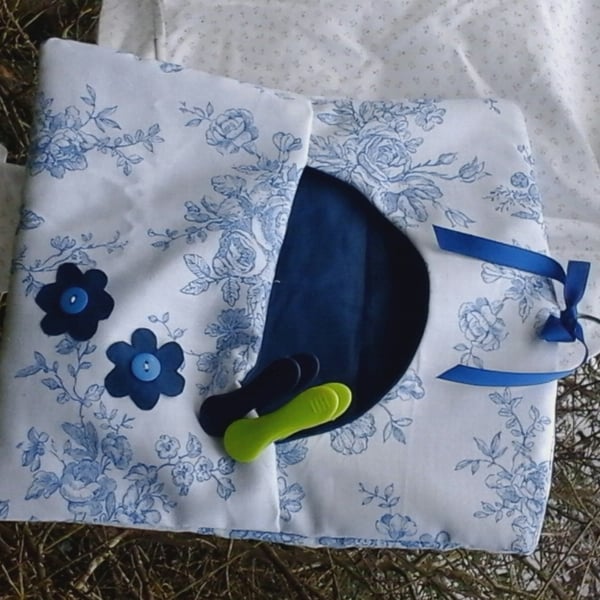 Blue Floral Peg Bag