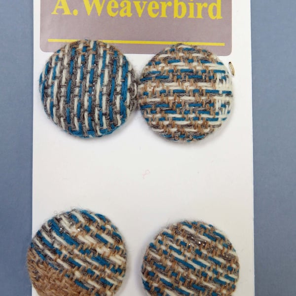Brown and Blue Covered Buttons