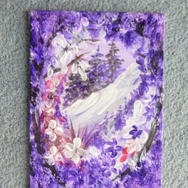 fantasy purple acrylic winter landscape ( ref F 380.A4 )