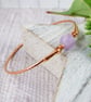 Bangle, Copper and Amethyst Bracelet. Size 21cms - Image 2