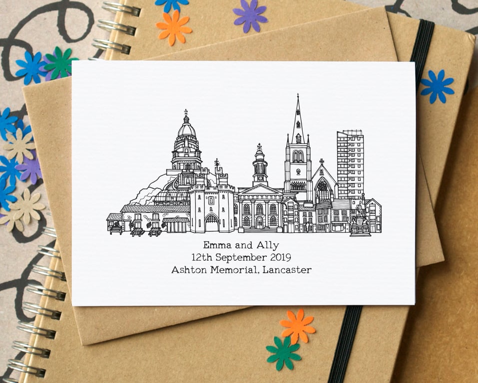 Personalised Wedding Skyline Card